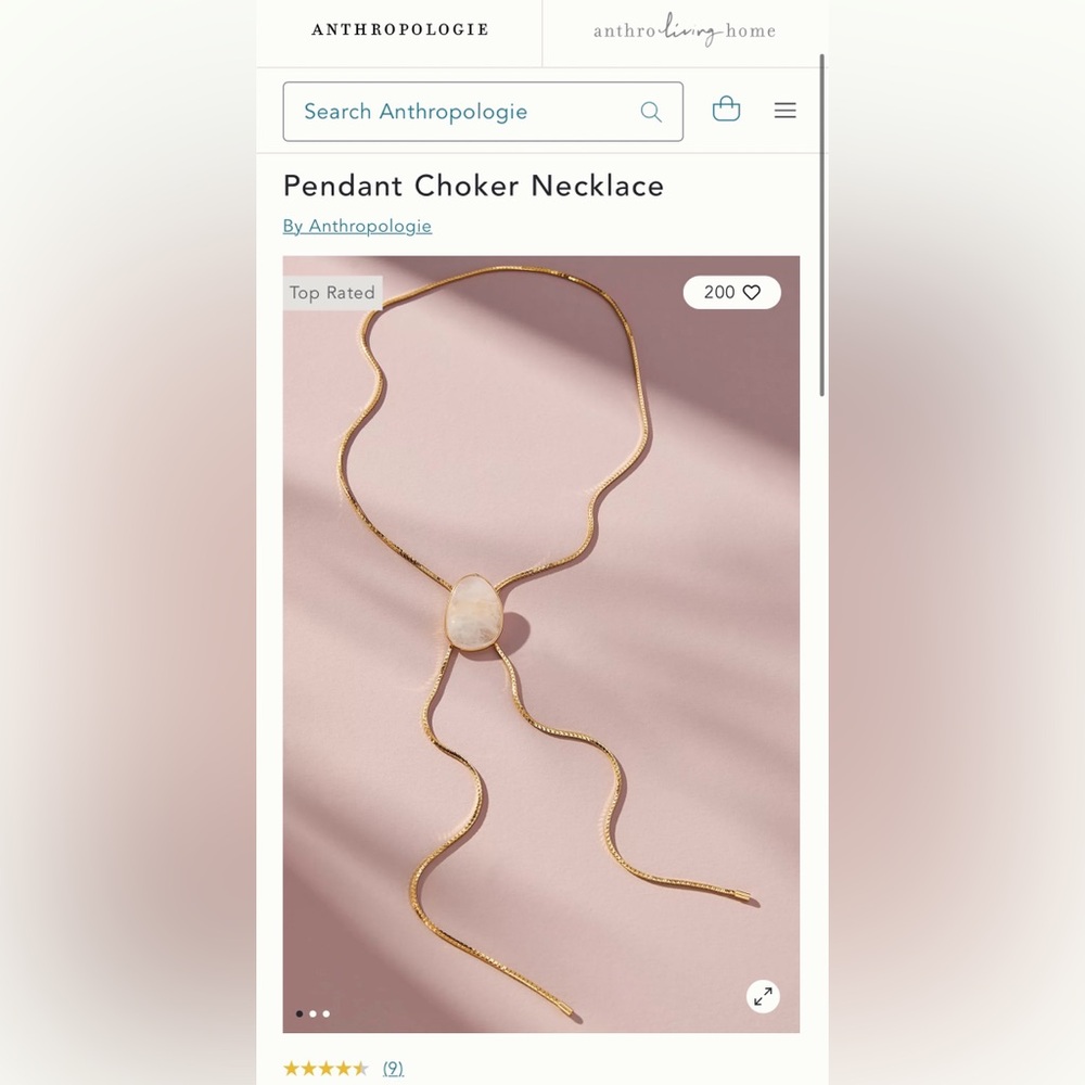 Anthropologie bolo pendant necklace